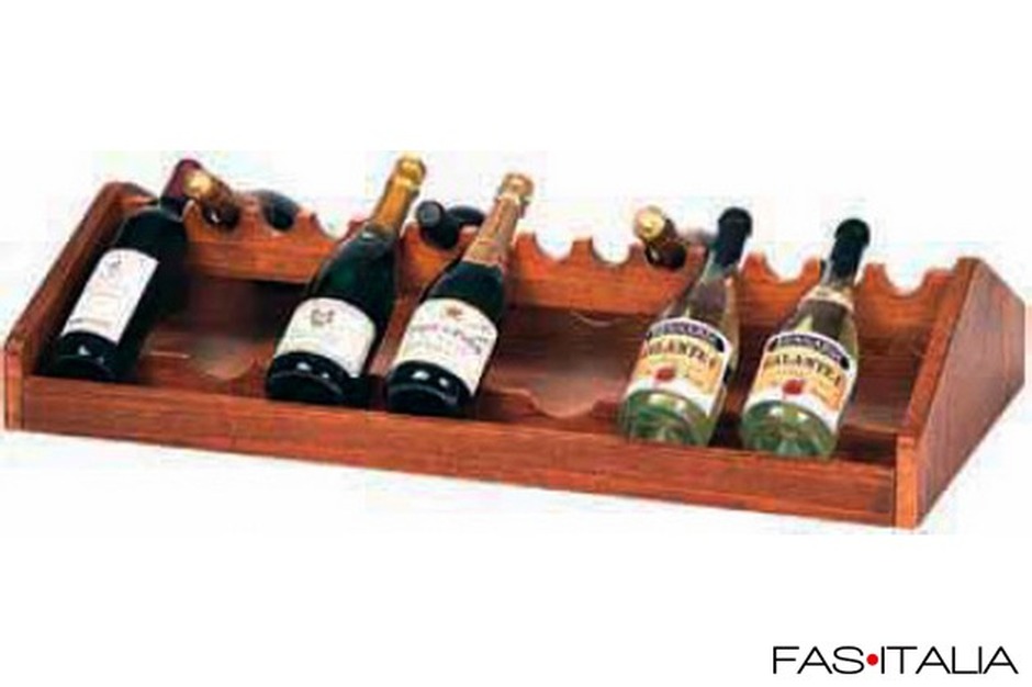 Espositore vini per carrello legno 14391