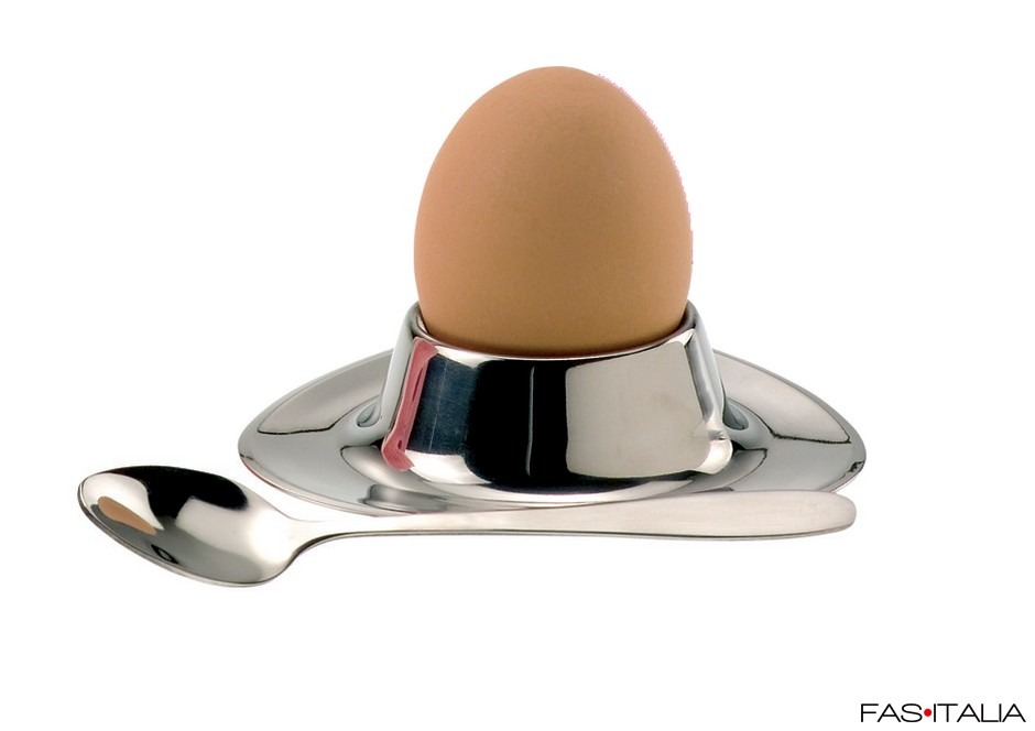 Porta uovo con cucchiaino Inox