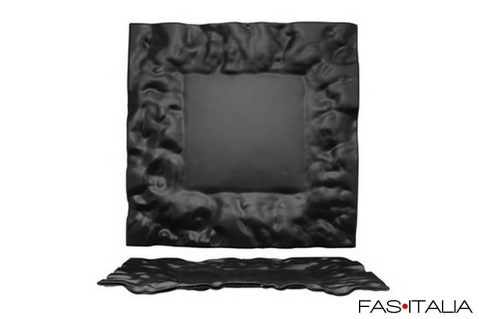 Vassoio quadrato decorativo in vetro nero