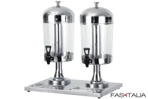 Dispenser Succo doppio Acciaio 8+8 L