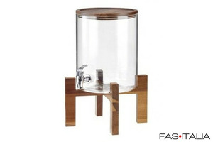 Dispenser succhi in vetro con base in acacia 6,5 lt