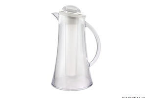 Caraffa In Vetro Borosilicato 1,5L Con Coperchio In Bambù E Beccuccio Antigoccia - Per Frigorifero