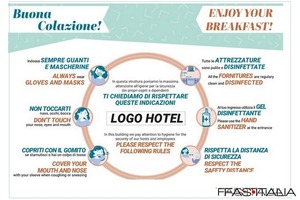 Tovaglietta in carta avvertenze Covid 1000 pz