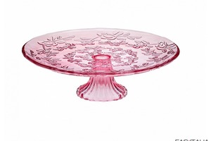 Tortiera grande in vetro rosa Ø 31 cm