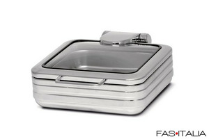 Chafing dish quadrato in acciaio