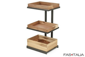 Espositore buffet con tre contenitori in legno alti 5 cm