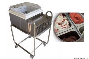 Banco vetrina frigo per gelato con carrello Banco vetrina frigo per gelato con carrello