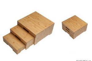 Stand in bamboo a 3 piani h 7,5, 12,5, 18 cm