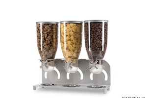 Dispenser cereali triplo in metallo 3,5 ltx3 Dispenser cereali triplo in metallo 3,5 ltx3