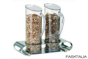 Coppia contenitori cereali 1,5 lt linea acciaio Coppia contenitori cereali 1,5 lt linea acciaio